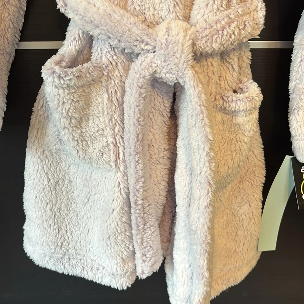 Art Class Girls Purple Hooded Self Tie Robe